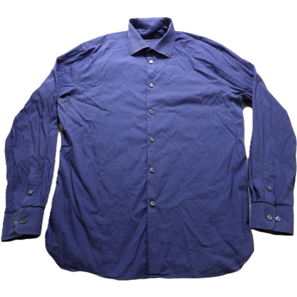 John Varvatos USA Dress Shirt Men 16.5 34/35 Purple Slim Fit Long Sleeves Cotton